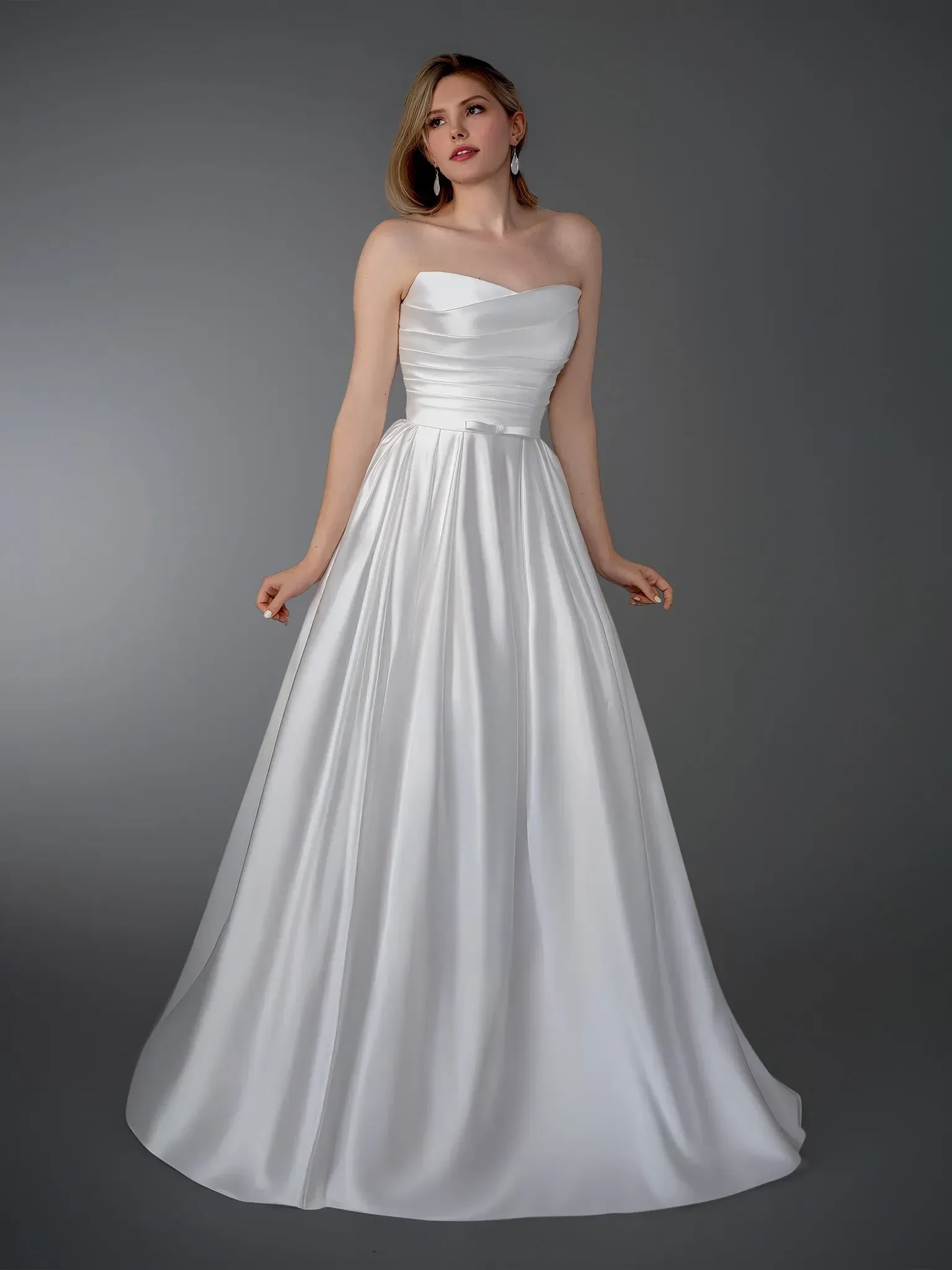 Model wearing a gown by Stella Couture